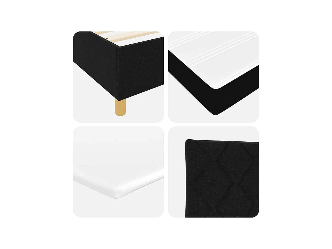 Cadre de lit avec matelas gris foncé 90x190 cm Noir