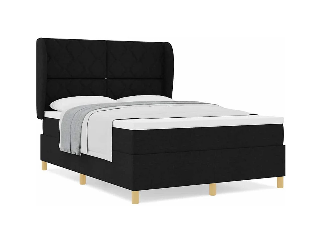 Cadre de lit avec matelas gris foncé 90x190 cm Noir