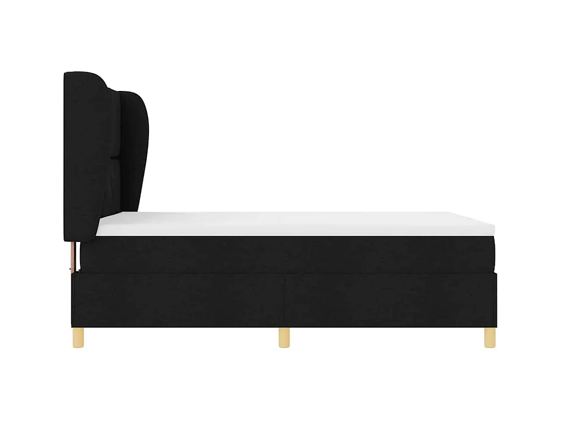 Cadre de lit avec matelas gris foncé 90x190 cm Noir