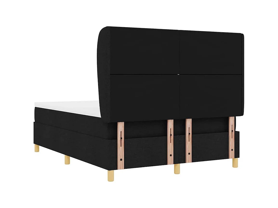 Cadre de lit avec matelas gris foncé 90x190 cm Noir