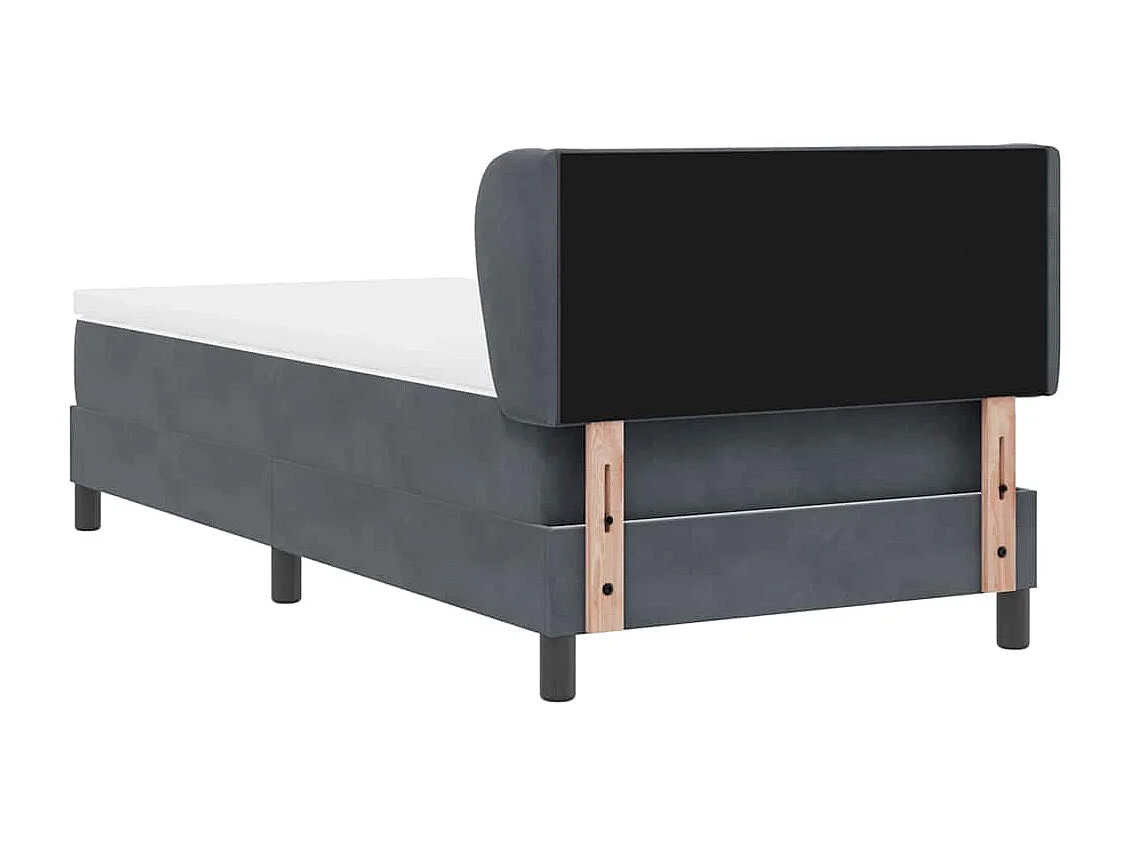 Cadre de lit avec matelas gris foncé 80x200 cm en velours