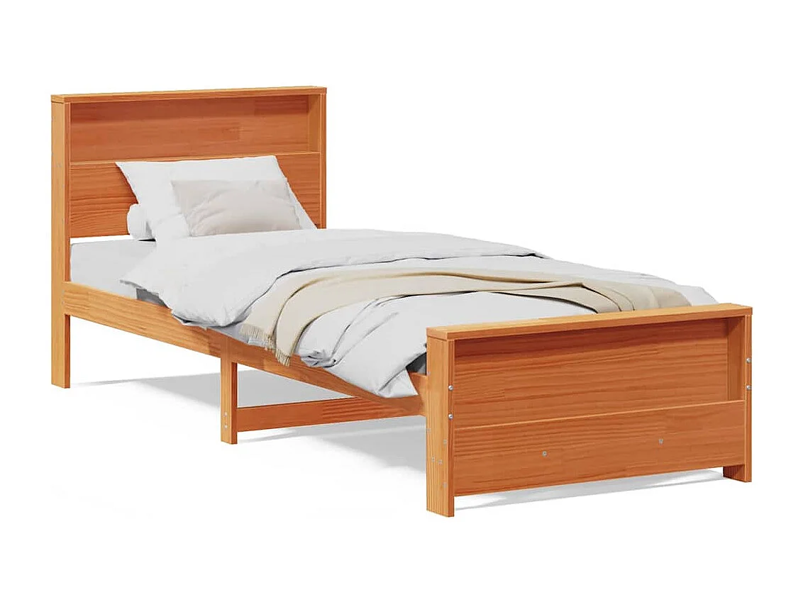 Bedframe met hoofdeinde Wasbruin 80 x 200 cm Massief grenenhout