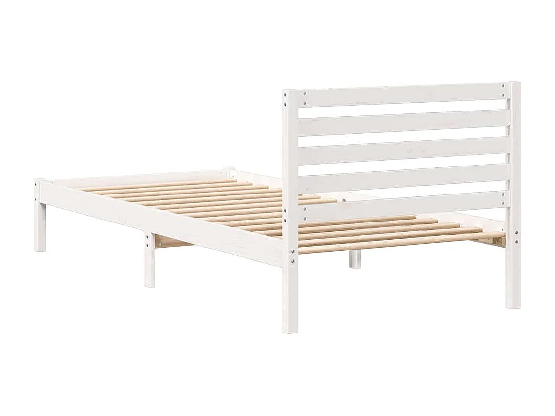 Cadre de lit Blanc 90 x 220 cm Bois massif en pin