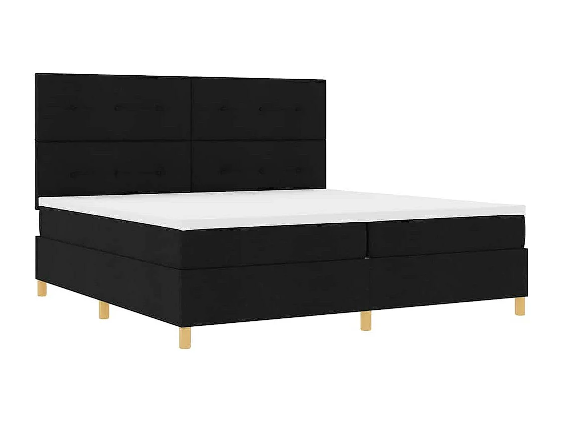 Cadre de lit avec matelas Noir 200 x 200 cm tissu