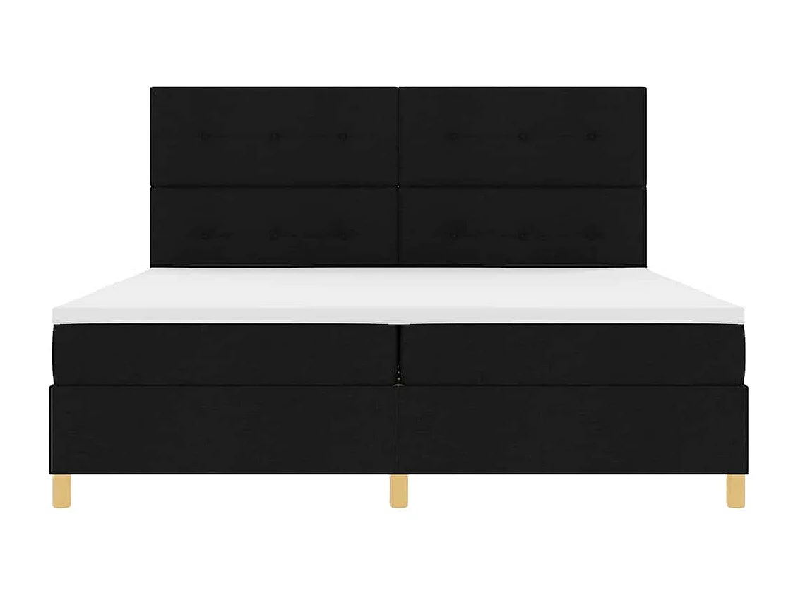 Cadre de lit avec matelas Noir 200 x 200 cm tissu