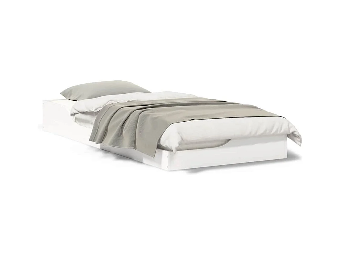 Cadre de lit surélevé Blanc 80 x 200 cm Bois massif en pin