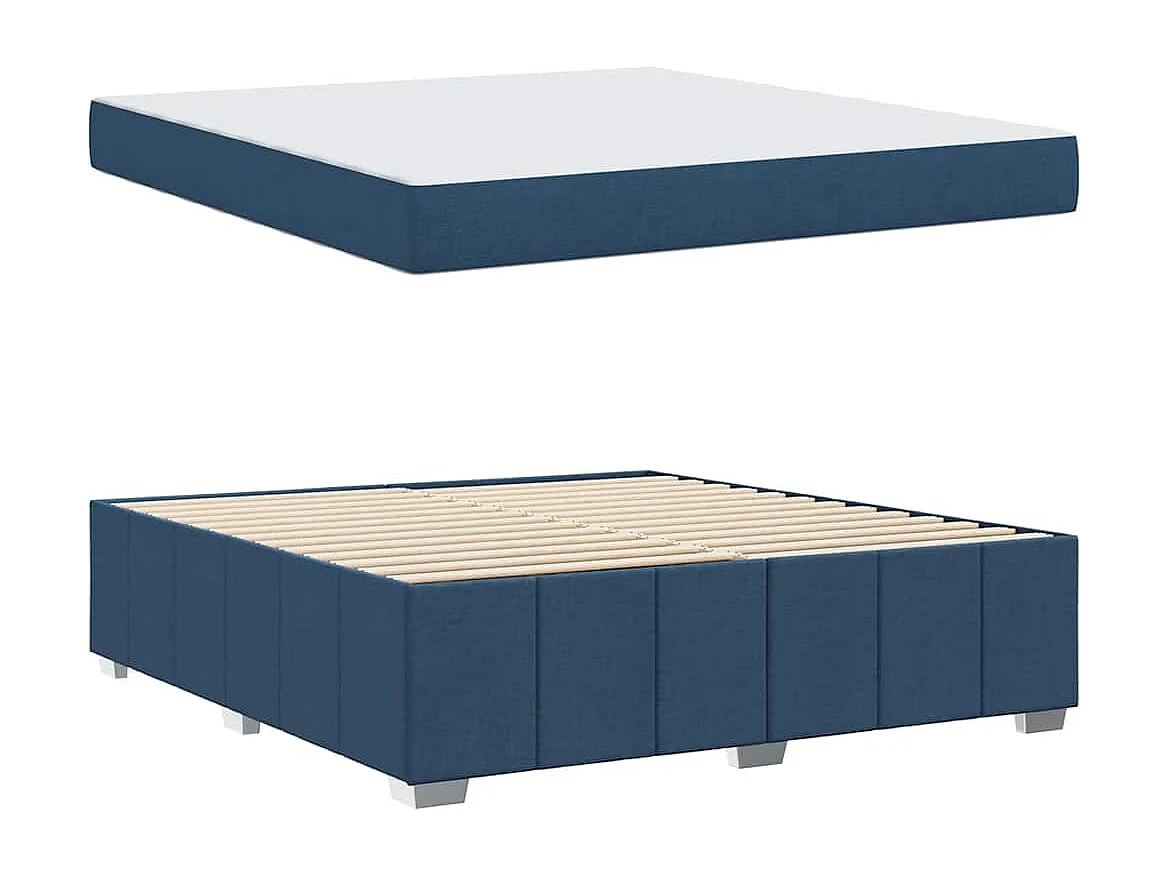 Bedframe met matras Blauw 180 x 200 cm Stof