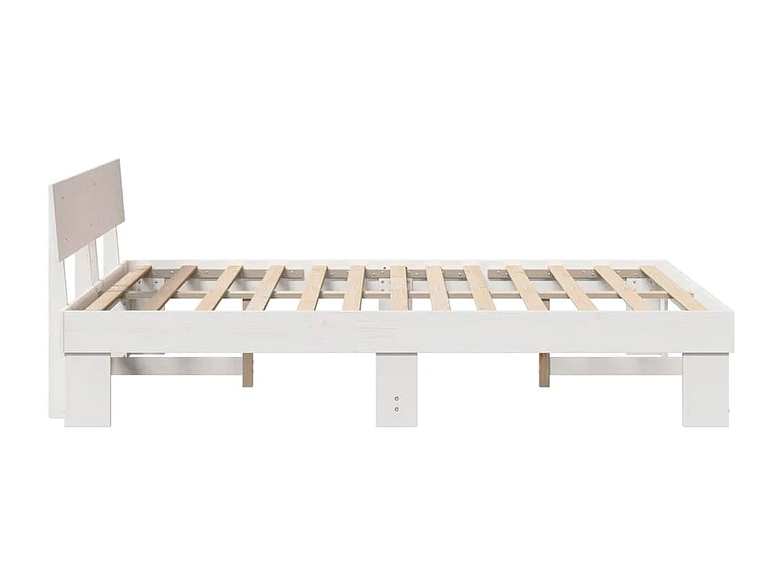 Estrutura da Cama Branco 150 x 200 cm Madeira de pinho maciça