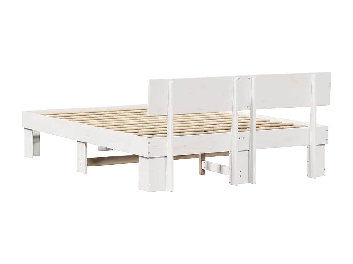 Estrutura da Cama Branco 150 x 200 cm Madeira de pinho maciça
