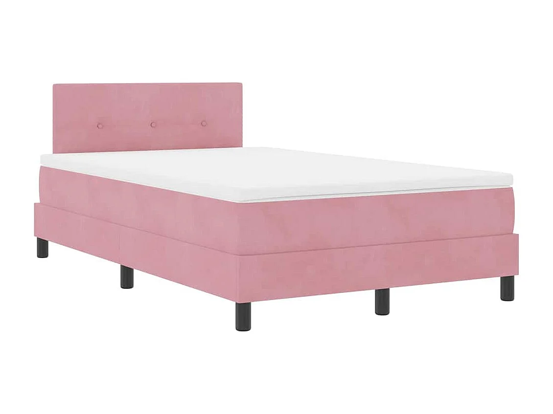 Cama Box Spring com Colchão Rosa 120 x 200 cm tecido