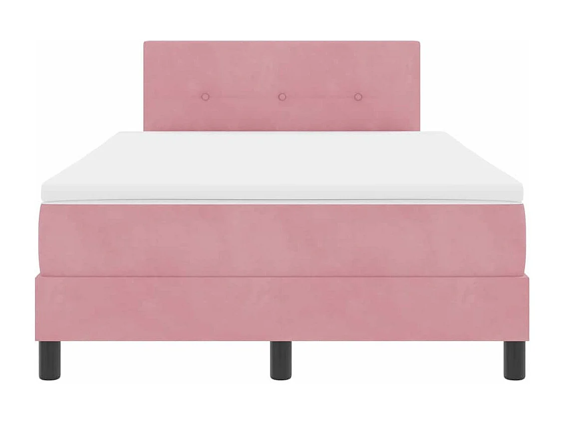 Cama Box Spring com Colchão Rosa 120 x 200 cm tecido