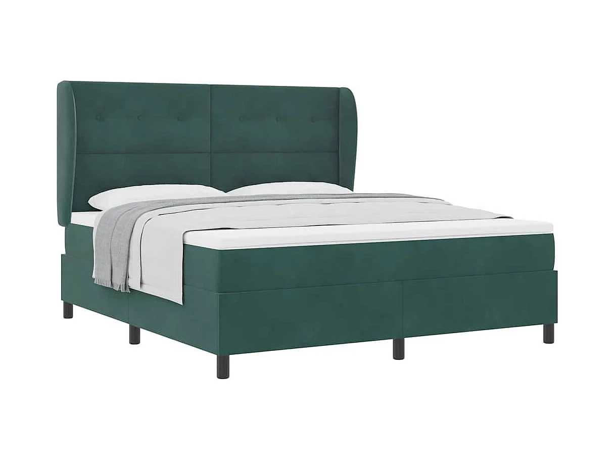 Boxspring bed met matras Donkergroen 180 x 200 cm Fluweel