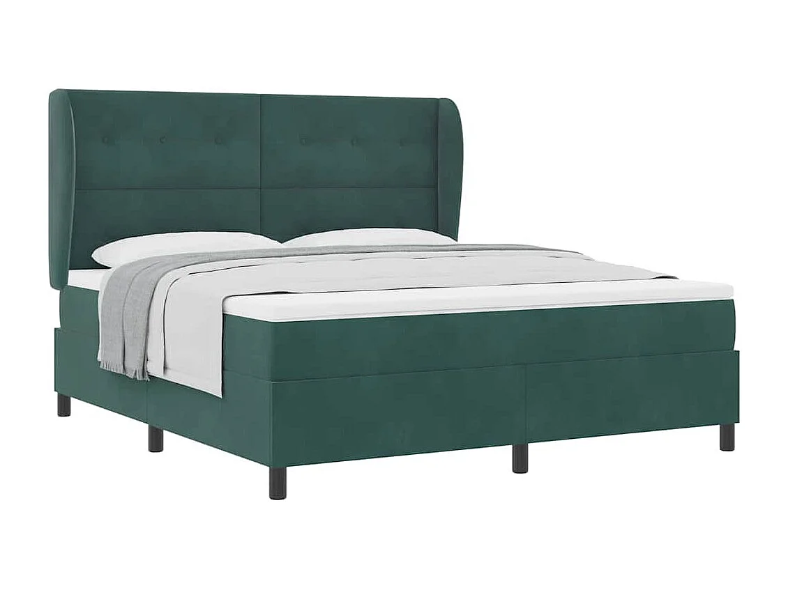 Boxspring bed met matras Donkergroen 180 x 200 cm Fluweel