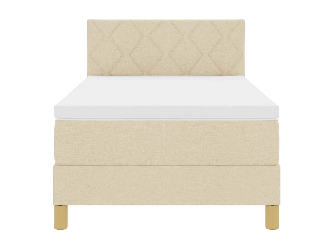 Boxspringbed met matras met matras Crème 90 x 190 cm Stof