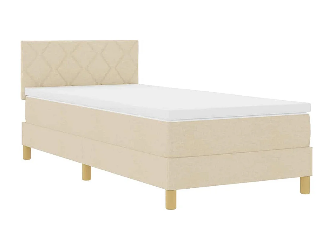 Boxspringbed met matras met matras Crème 90 x 190 cm Stof