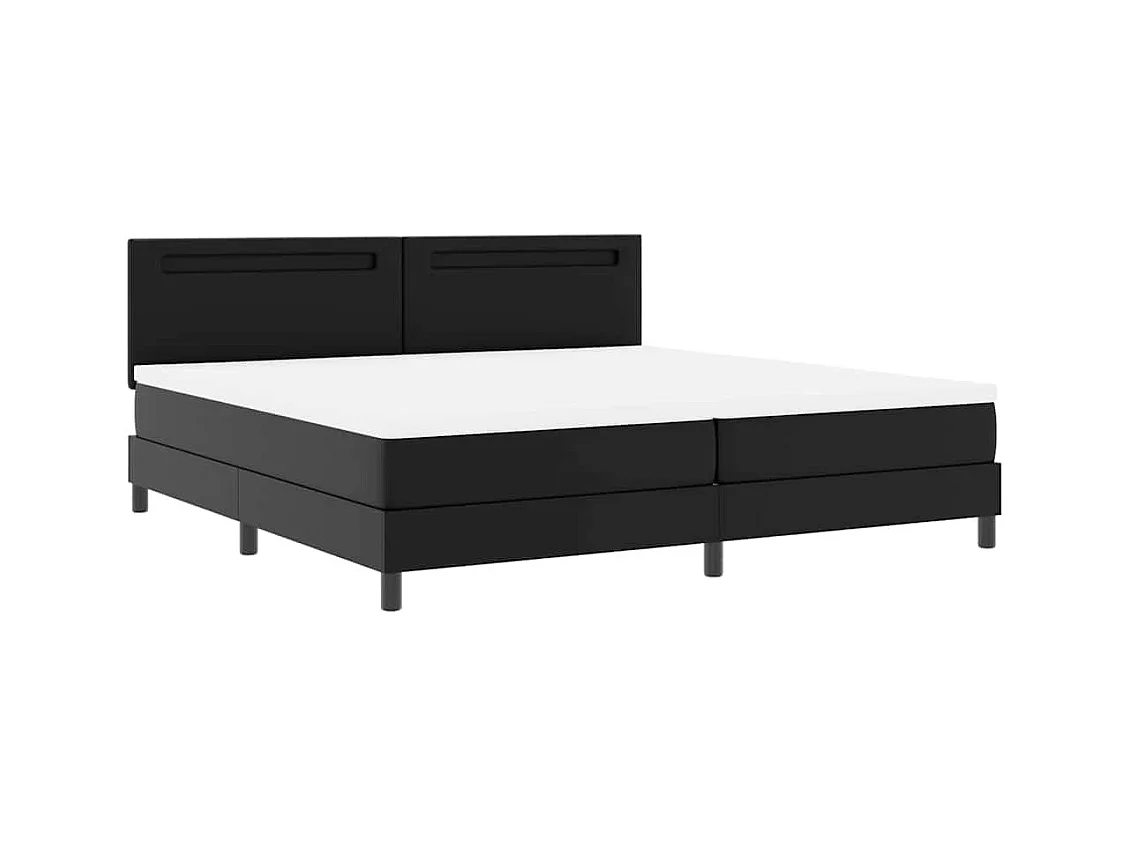Cadre de lit avec matelas Noir 200 x 200 cm Faux cuir