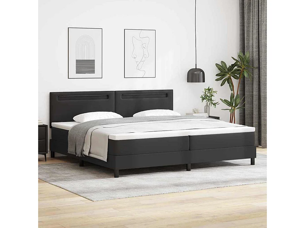 Estructura de cama con colchón con colchón Negro 200 x 200 cm