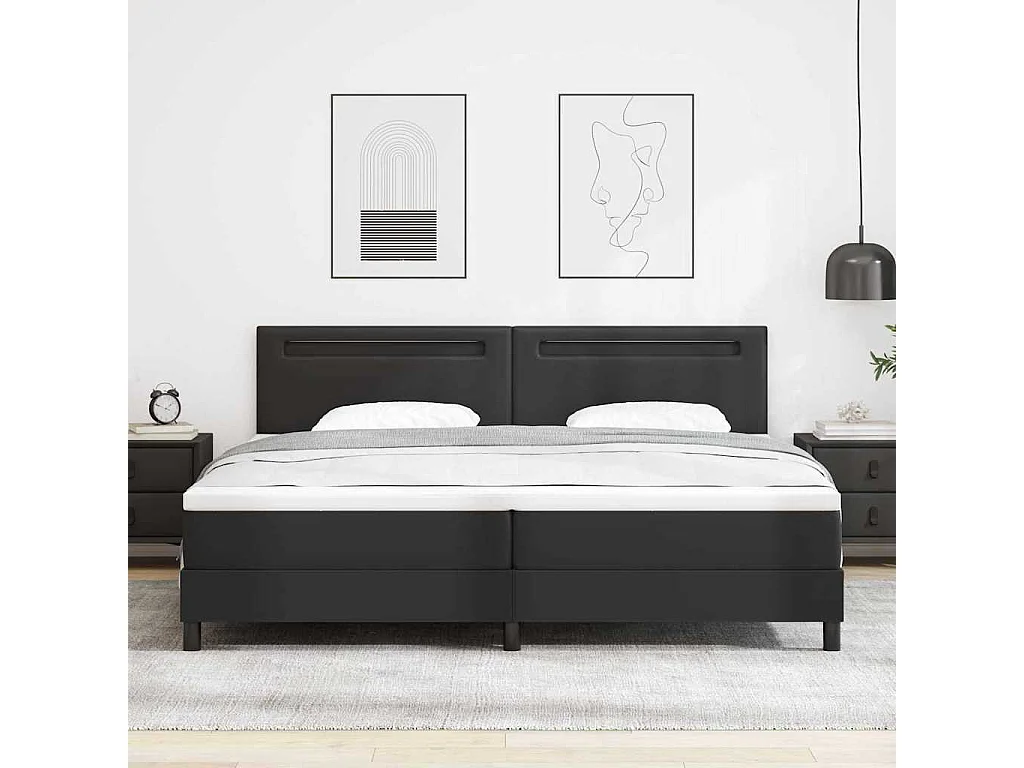 Estructura de cama con colchón con colchón Negro 200 x 200 cm