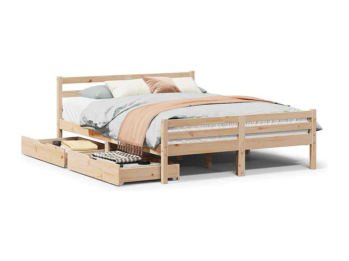 Bedframe zonder matras massief grenenhout 160x200 cm