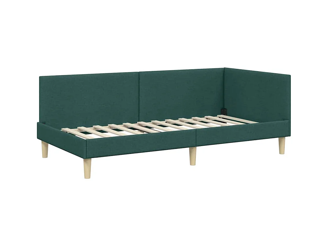 Cadre de lit d'angle Autre Vert foncé 90 x 190 cm