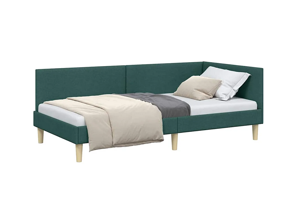 Cadre de lit d'angle Autre Vert foncé 90 x 190 cm