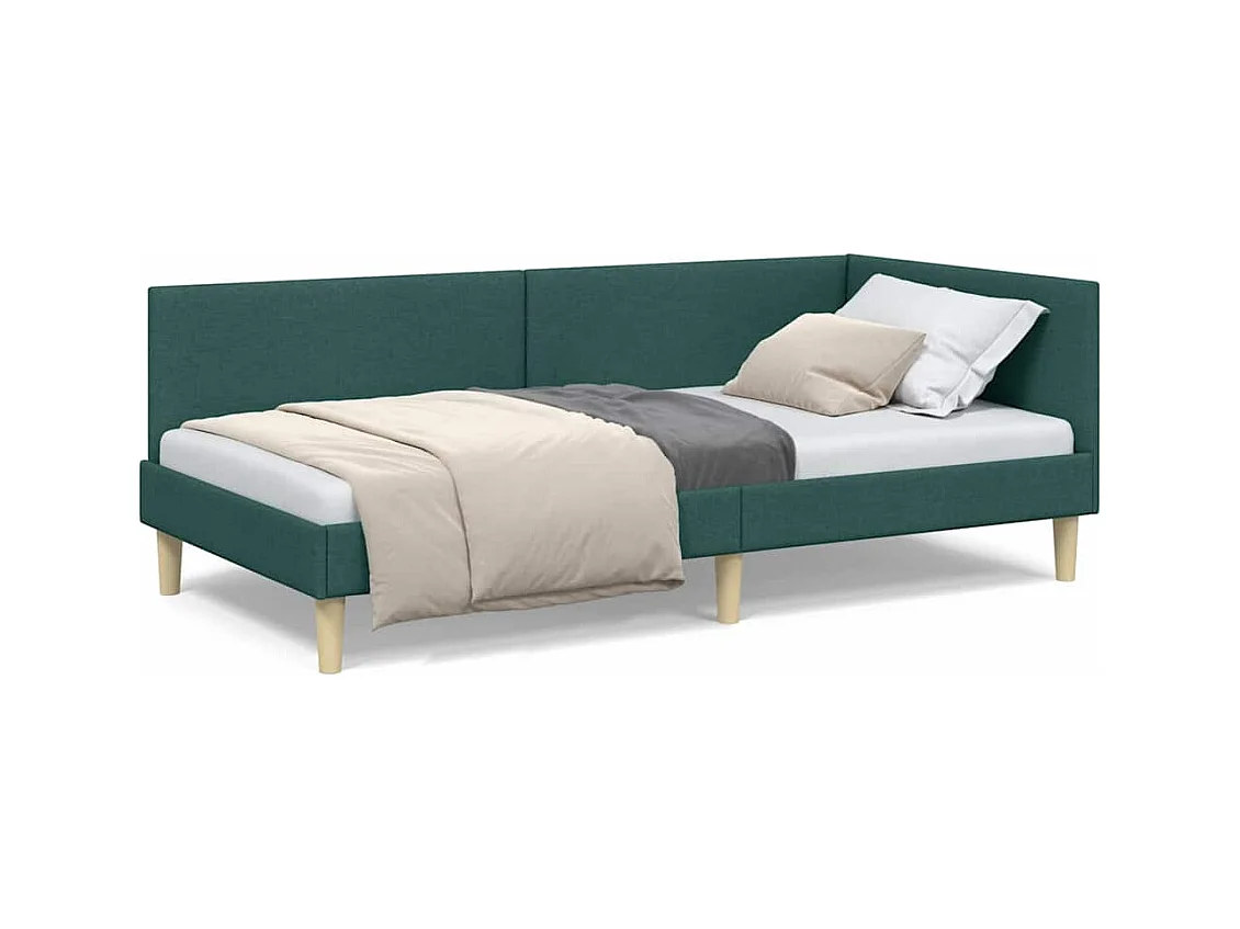 Cadre de lit d'angle Autre Vert foncé 90 x 190 cm