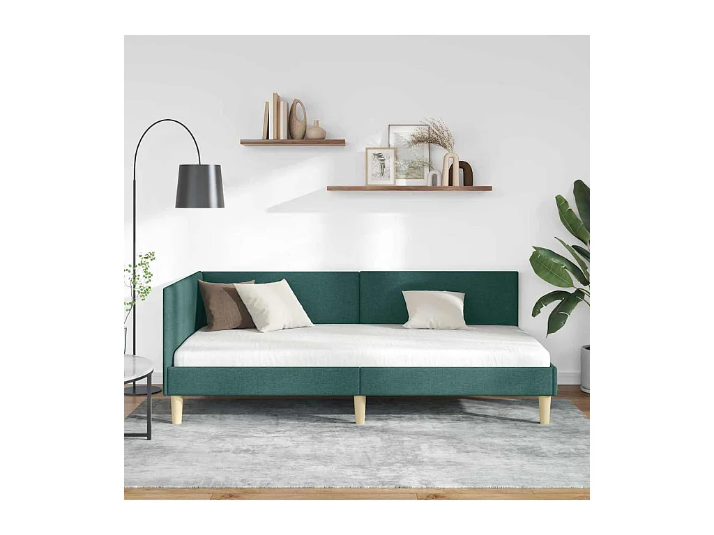 Cadre de lit d'angle Autre Vert foncé 90 x 190 cm