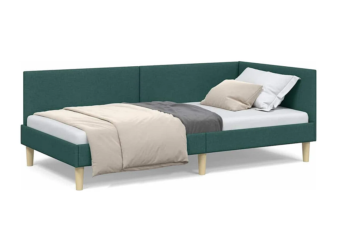 Cadre de lit d'angle Autre Vert foncé 90 x 190 cm