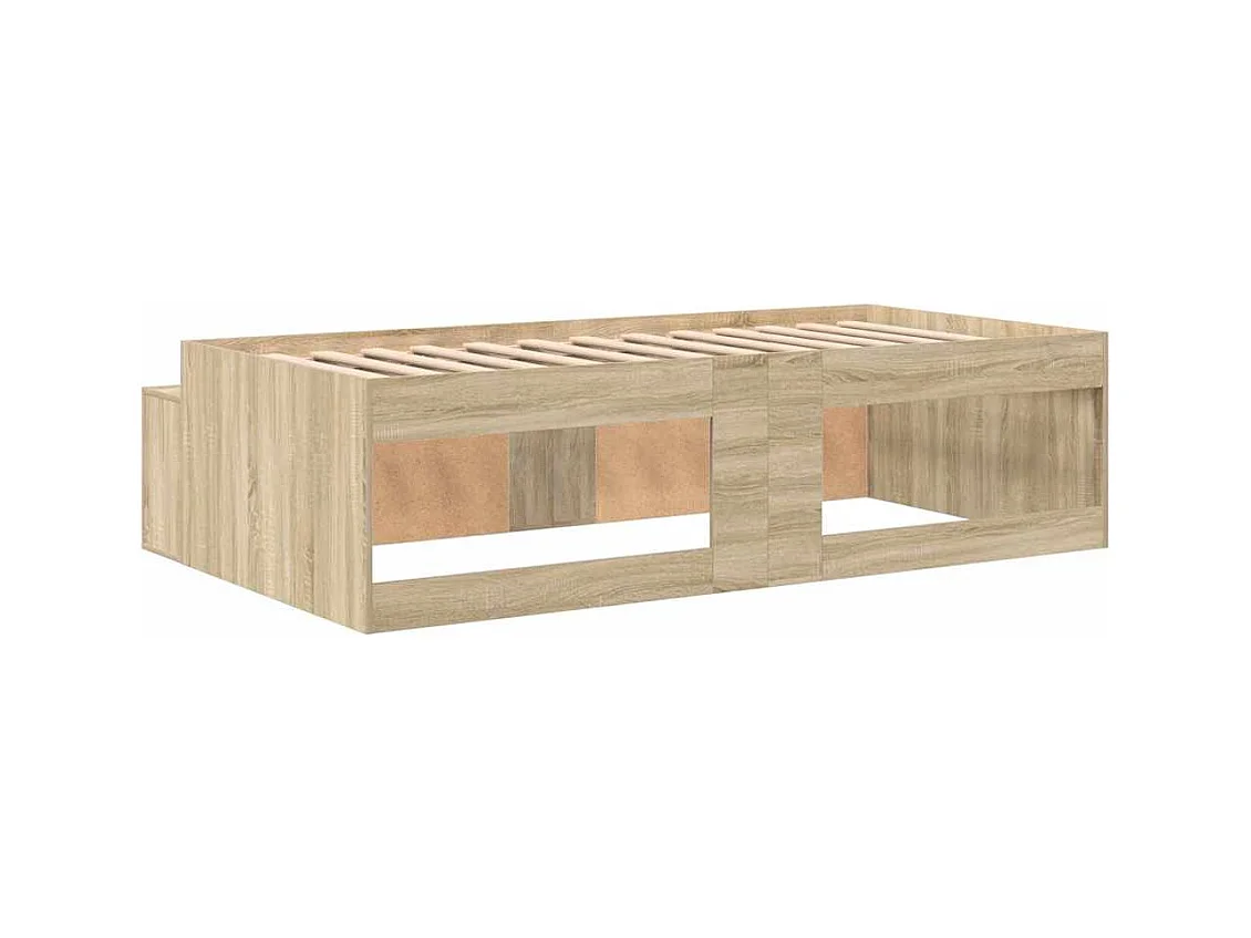 Cadre de lit avec rangement Chêne sonoma 90 x 190 cm