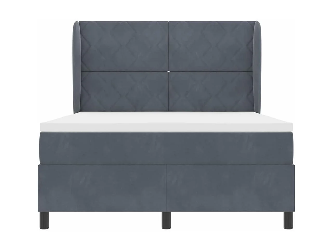 Cama tipo Box Spring Gris oscuro 140 x 200 cm Terciopelo
