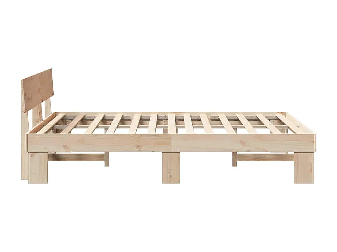 Estructura de cama Marrón 160 x 200 cm Madera maciza de pino
