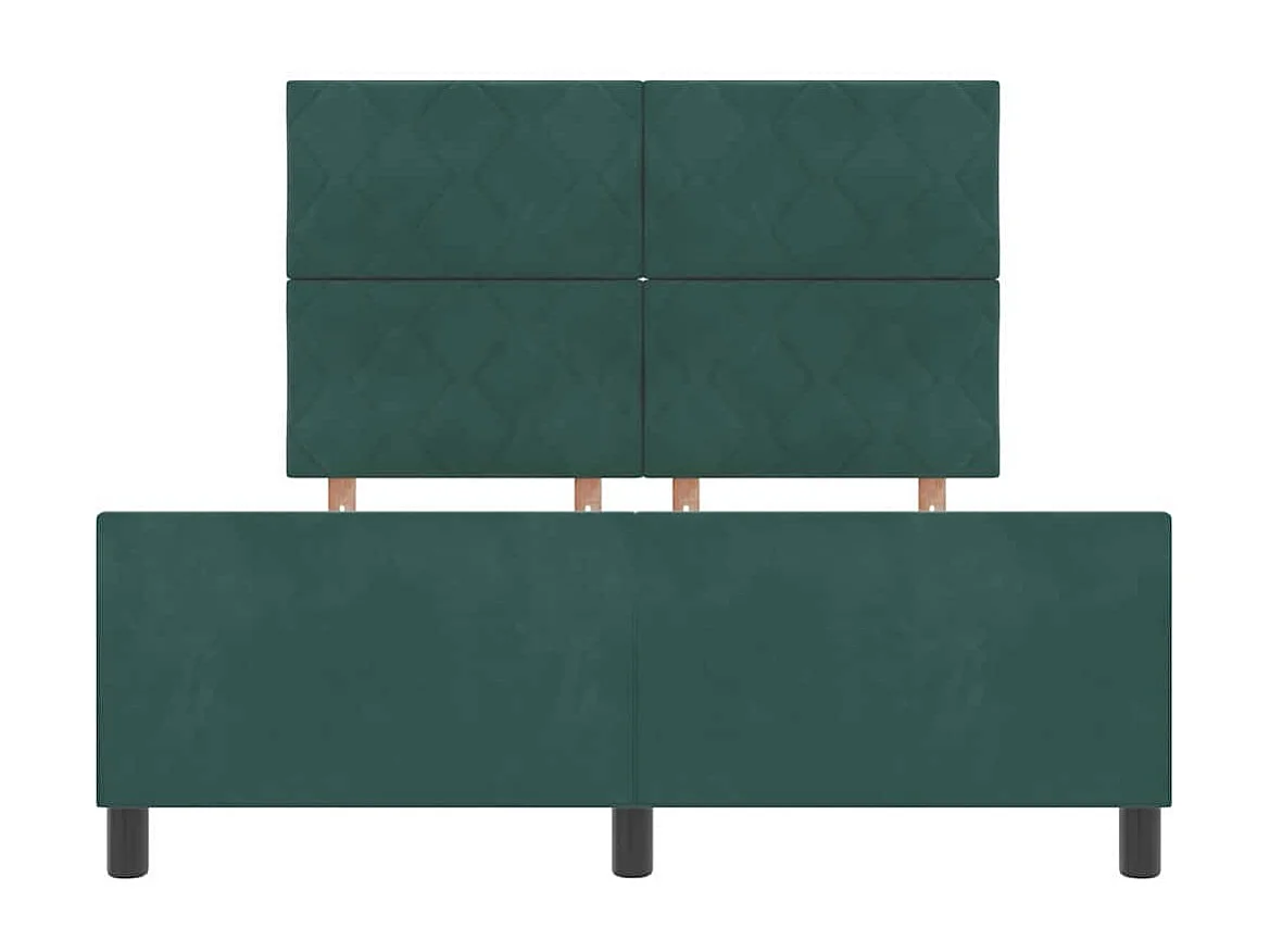 Cadre de lit avec tête de lit Vert foncé 160 x 200 cm Velours