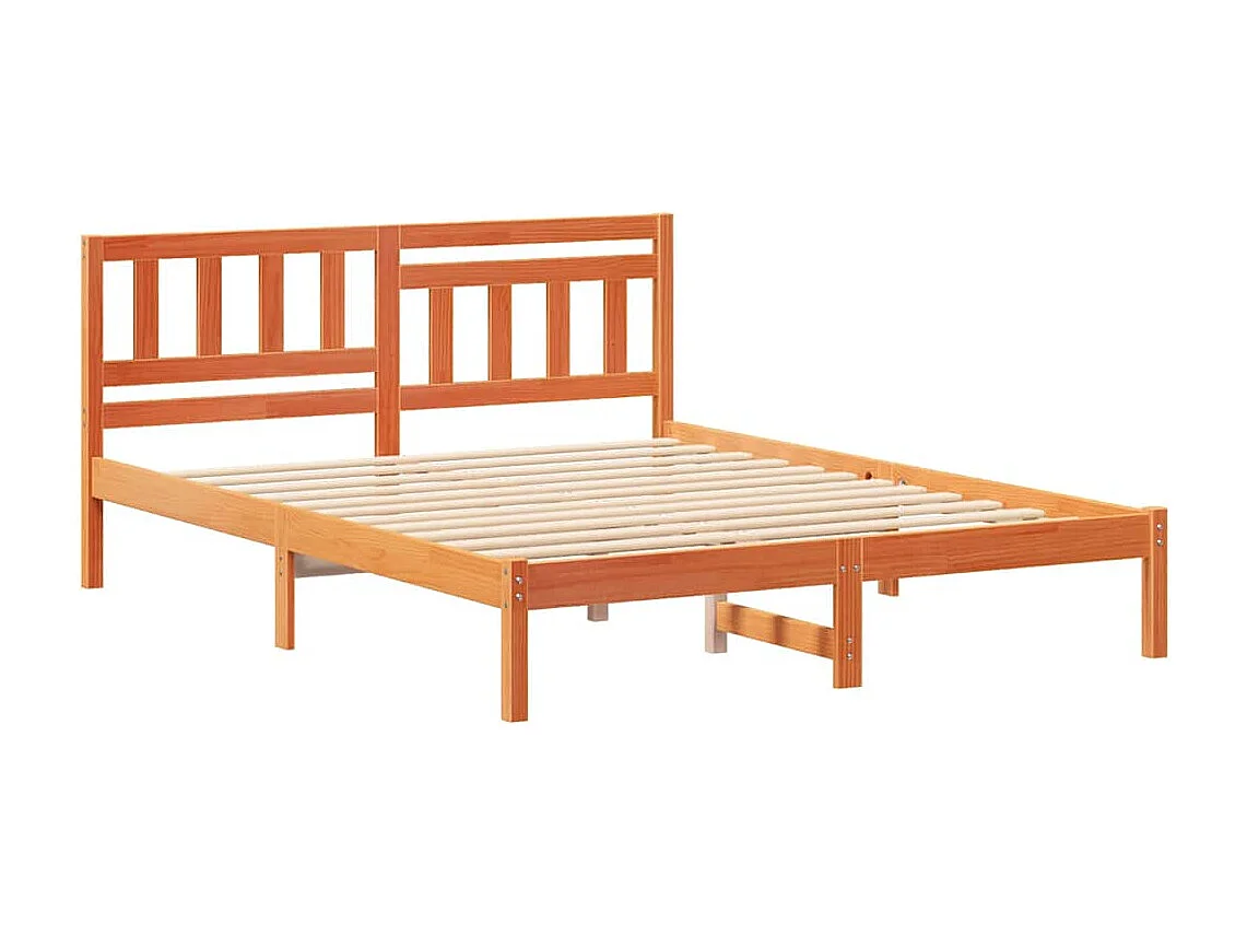 Cadre de lit Marron cire 160 x 200 cm Bois massif en pin