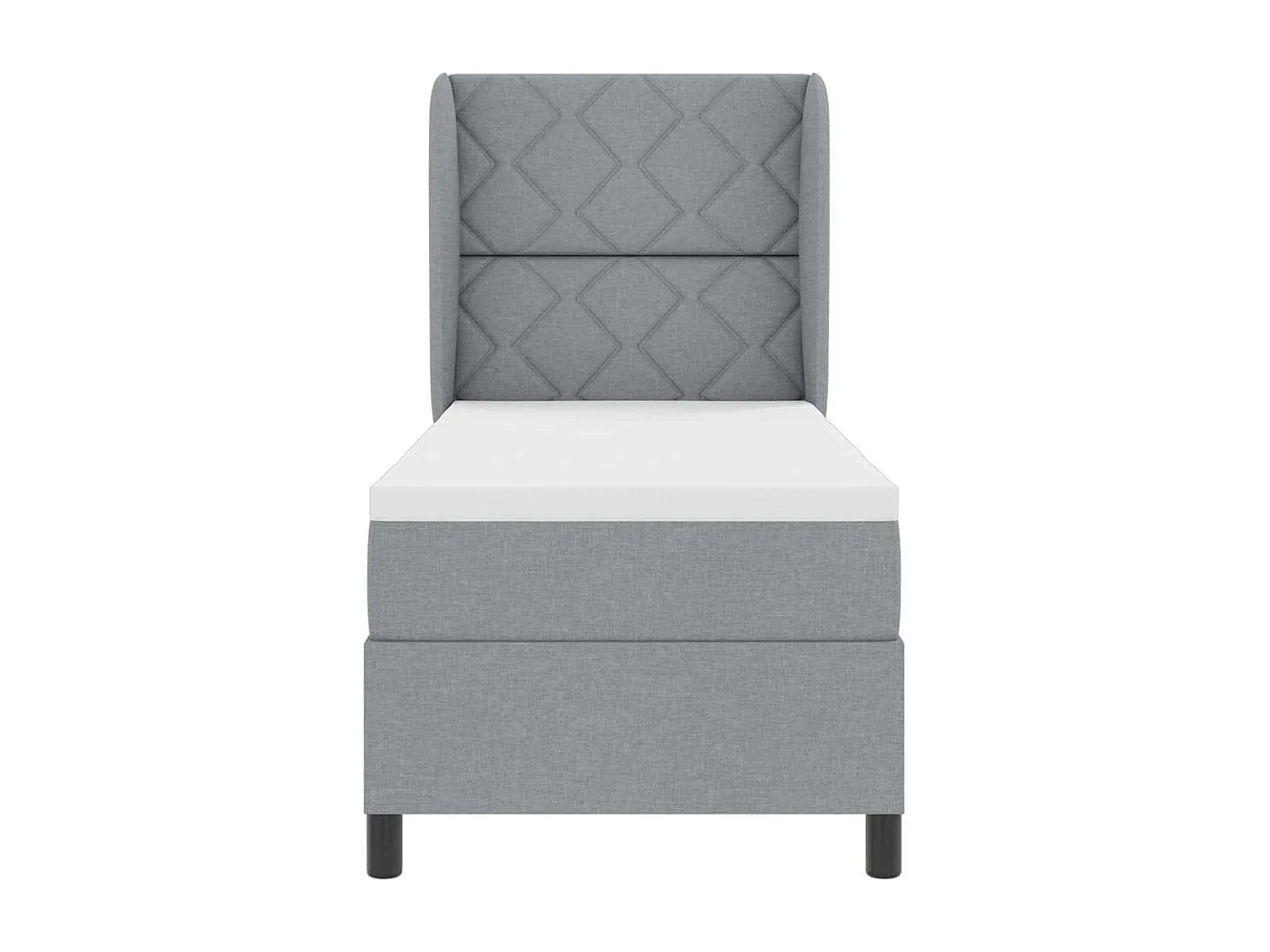 Cadre de lit avec matelas Gris clair 80 x 200 cm tissu