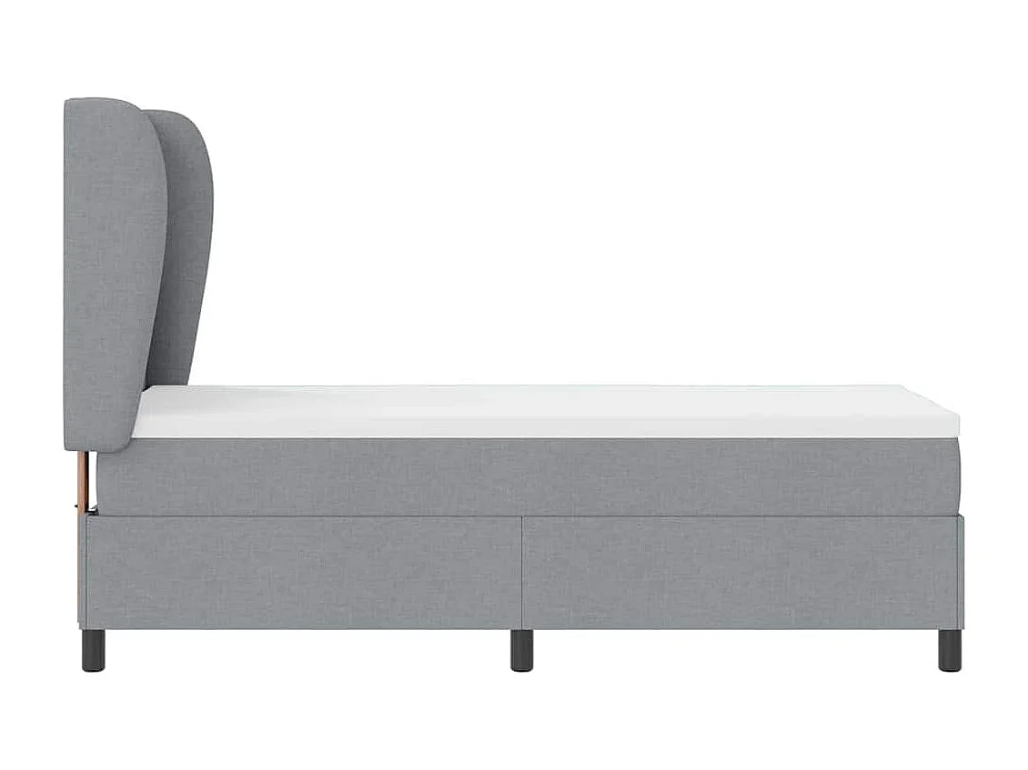 Cadre de lit avec matelas Gris clair 80 x 200 cm tissu