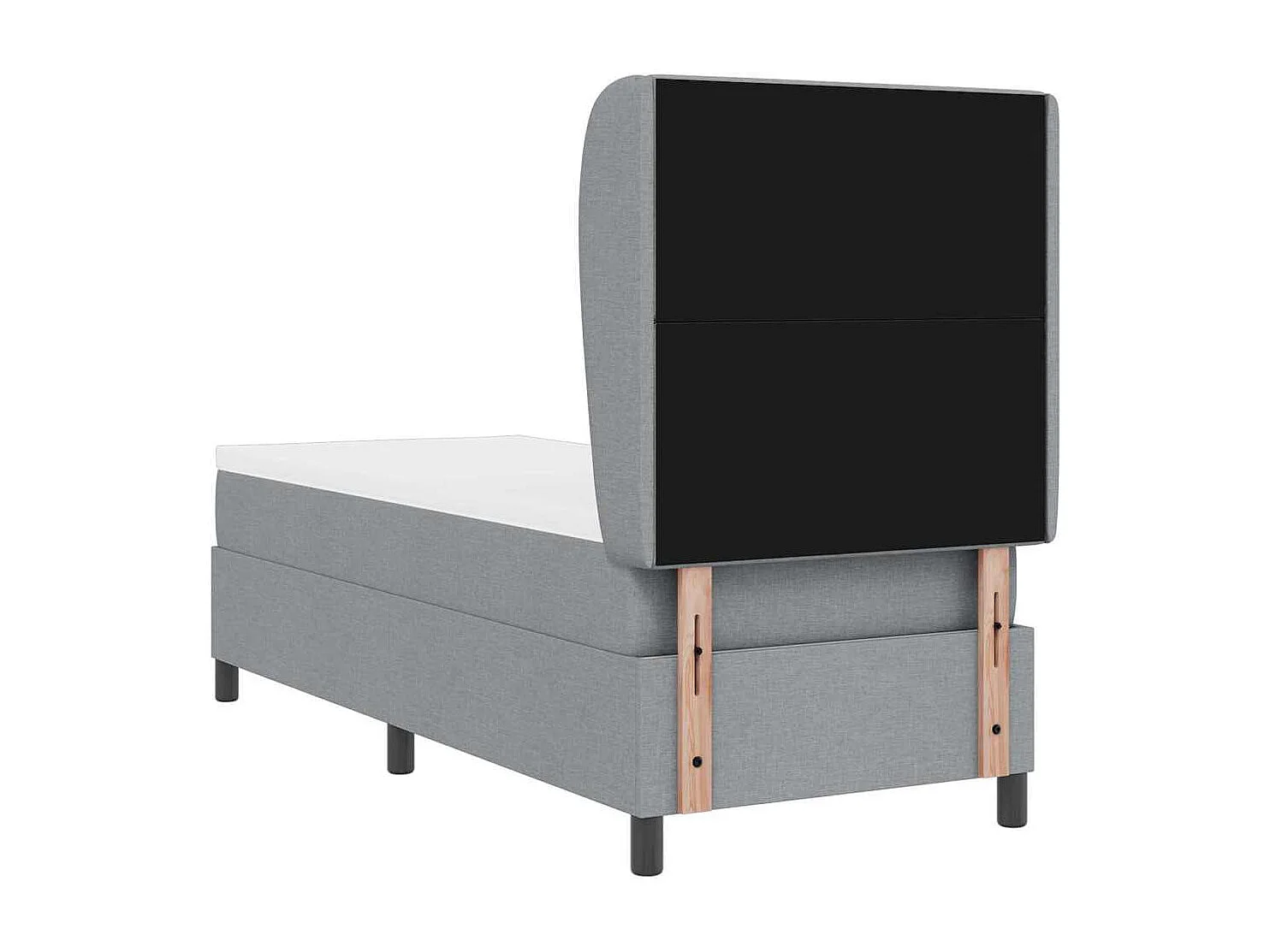 Cadre de lit avec matelas Gris clair 80 x 200 cm tissu