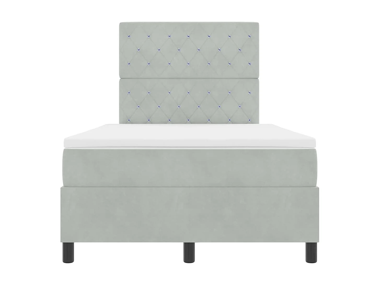 Cadre de lit avec matelas Gris clair 120 x 190 cm Velours