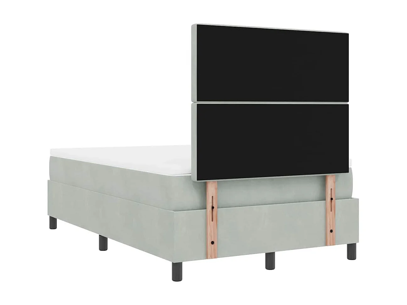 Cadre de lit avec matelas Gris clair 120 x 190 cm Velours
