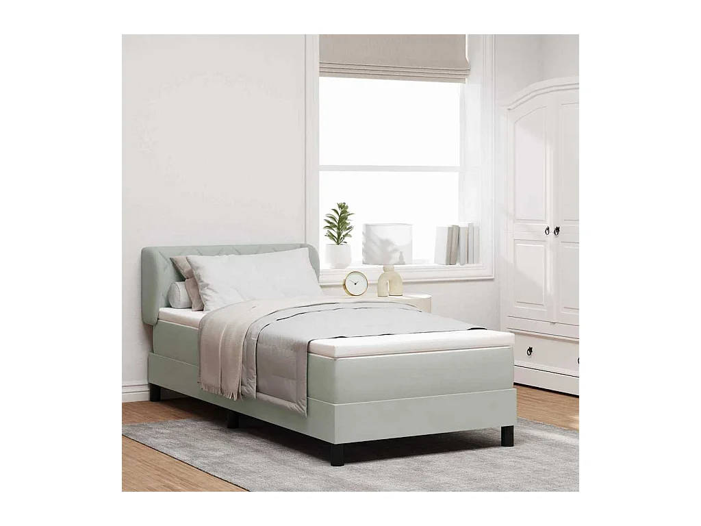 Cadre de lit avec matelas gris foncé 80x200 cm en velours