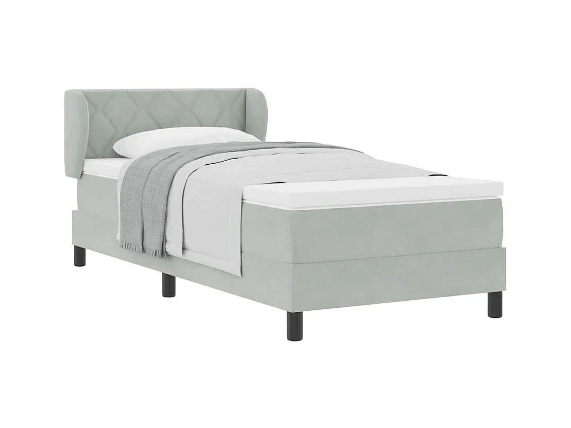 Cadre de lit avec matelas gris foncé 80x200 cm en velours