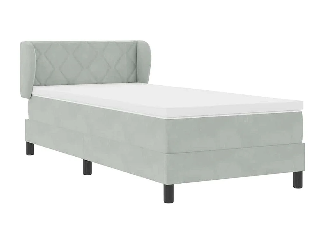 Cadre de lit avec matelas gris foncé 80x200 cm en velours