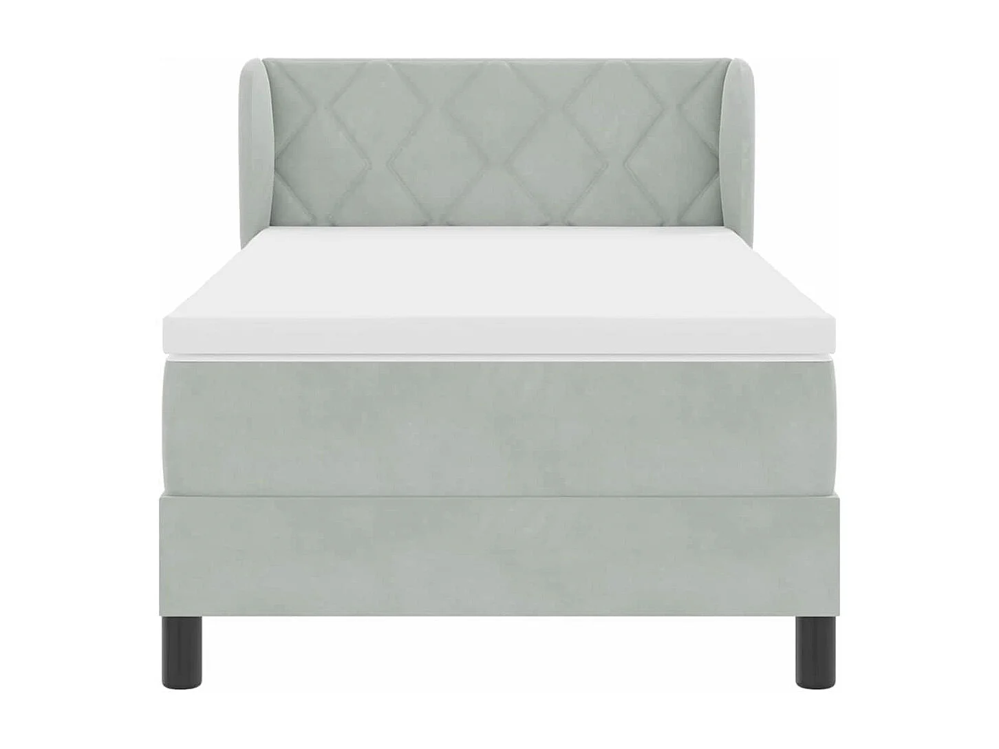 Cadre de lit avec matelas gris foncé 80x200 cm en velours