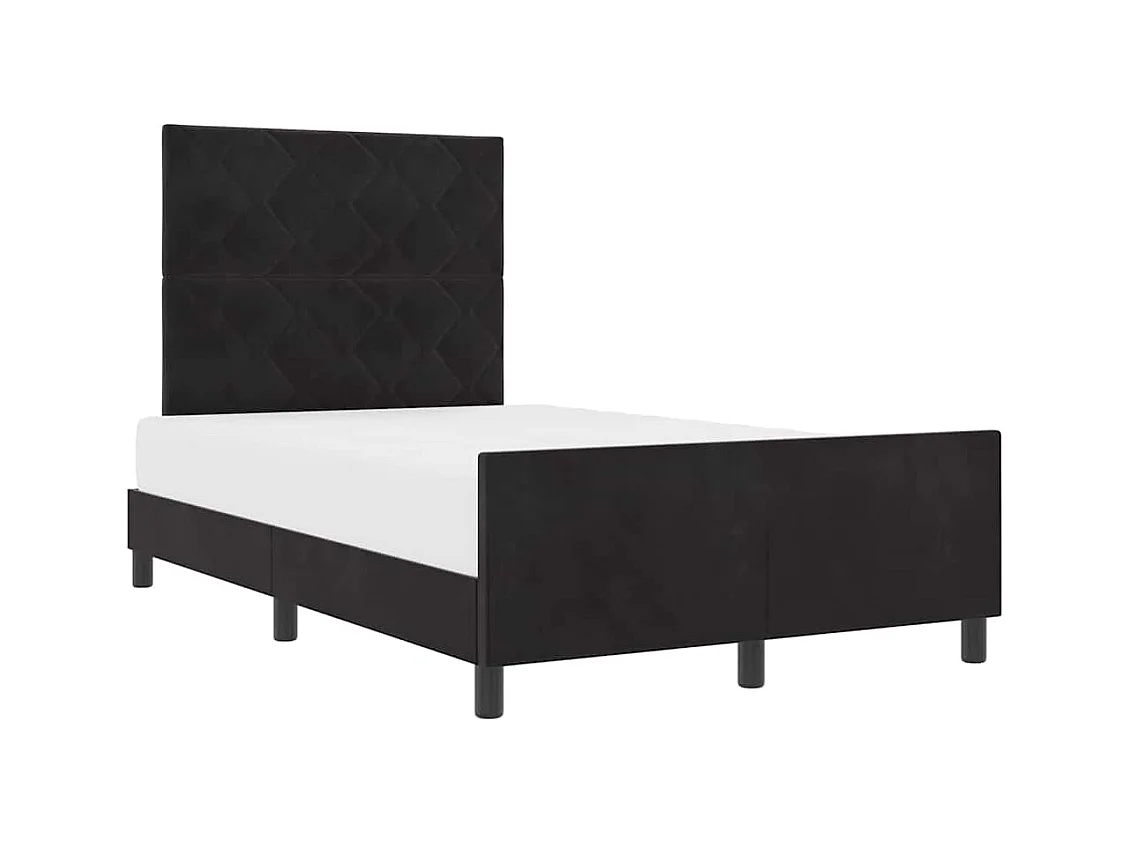 Estructura de cama con cabecera Negro 120 x 200 cm Terciopelo