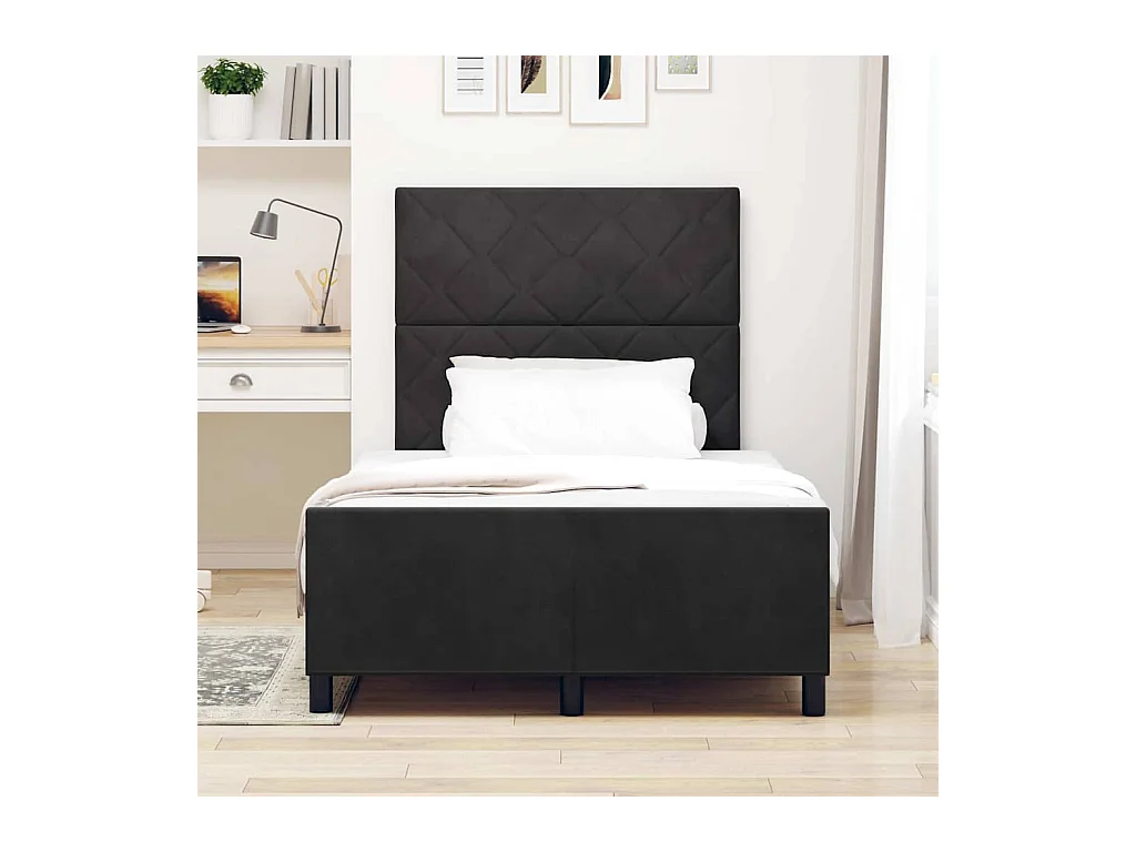 Estructura de cama con cabecera Negro 120 x 200 cm Terciopelo