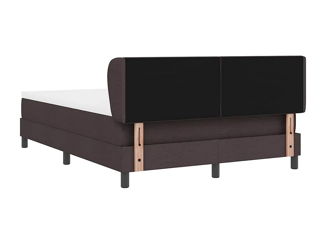 Cama box spring con colchón Marrón oscuro 160 x 200 cm tela