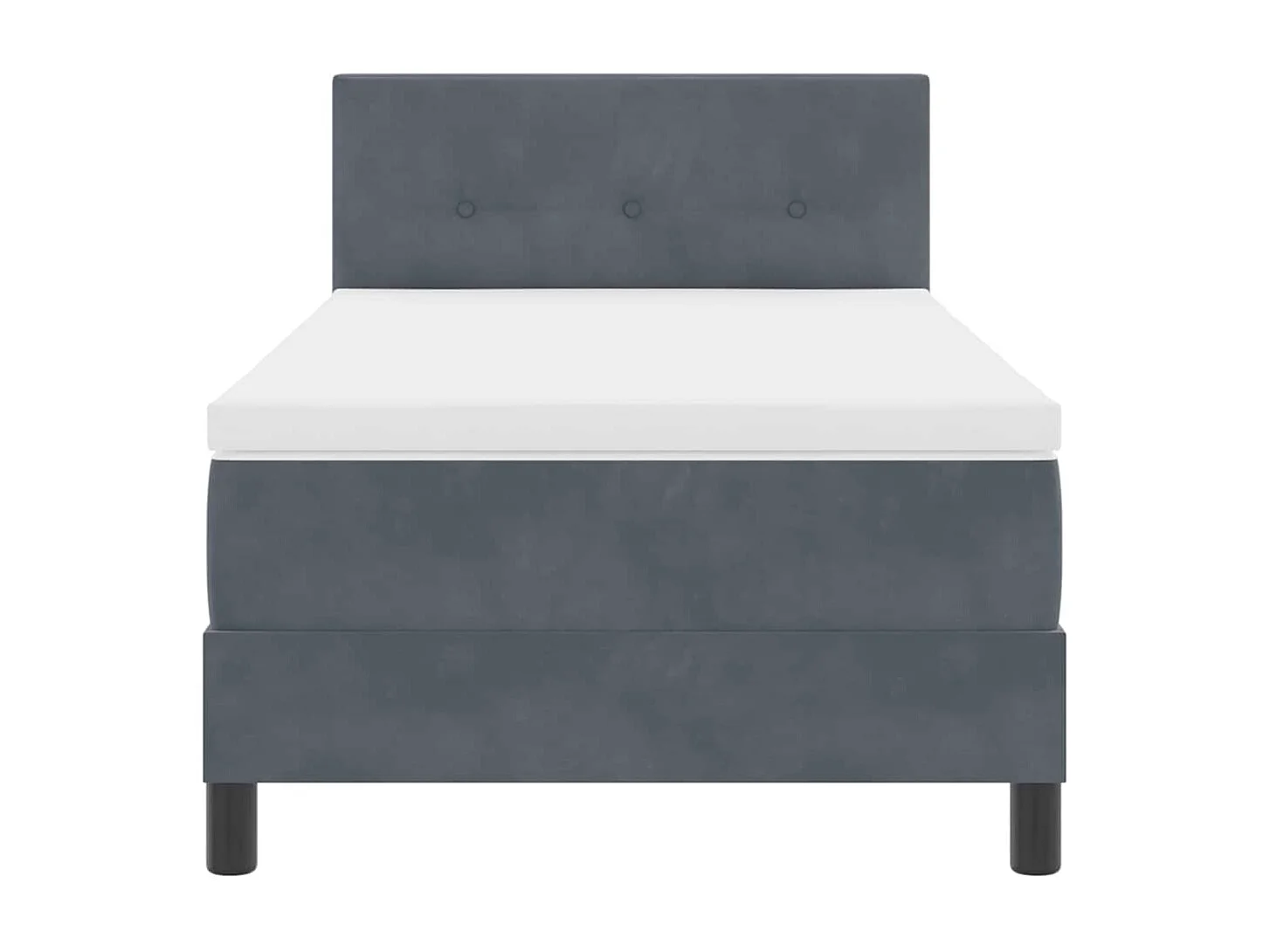 Cadre de lit avec matelas Gris foncé 90 x 200 cm Velours