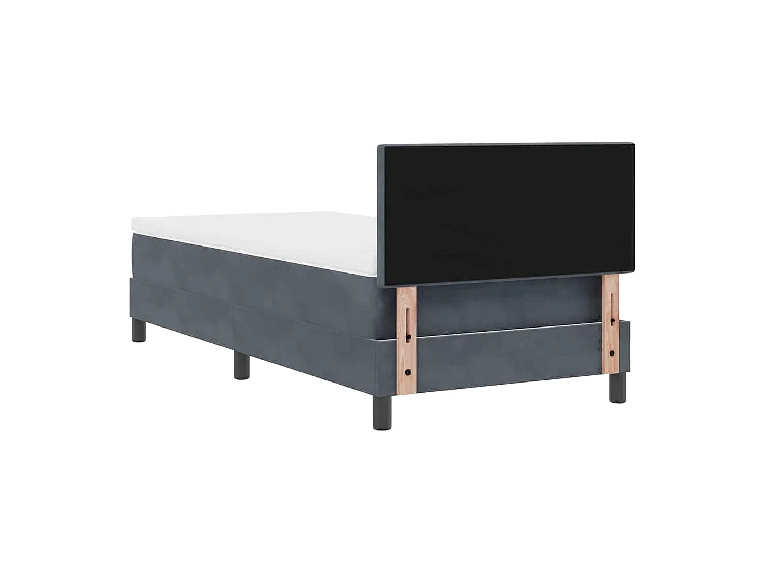 Cadre de lit avec matelas Gris foncé 90 x 200 cm Velours