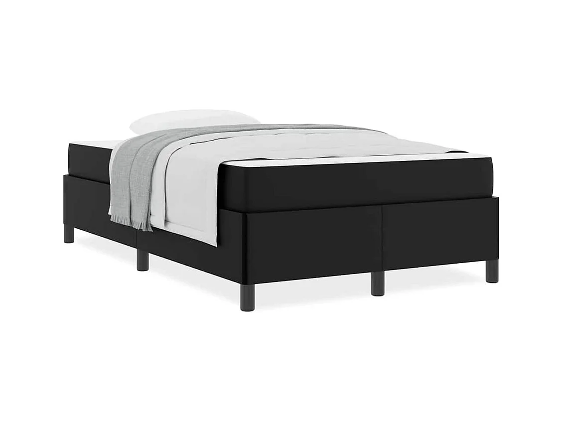 Cadre de lit avec matelas Noir 120 x 190 cm Faux cuir