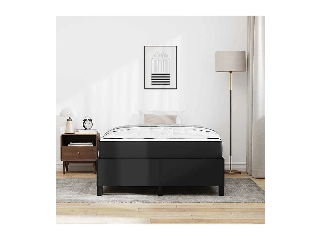Cadre de lit avec matelas Noir 120 x 190 cm Faux cuir
