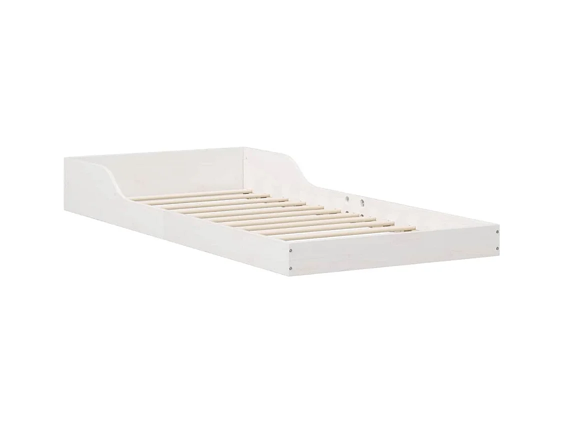 Cadre de lit Blanc 90 x 210 cm Bois massif en pin